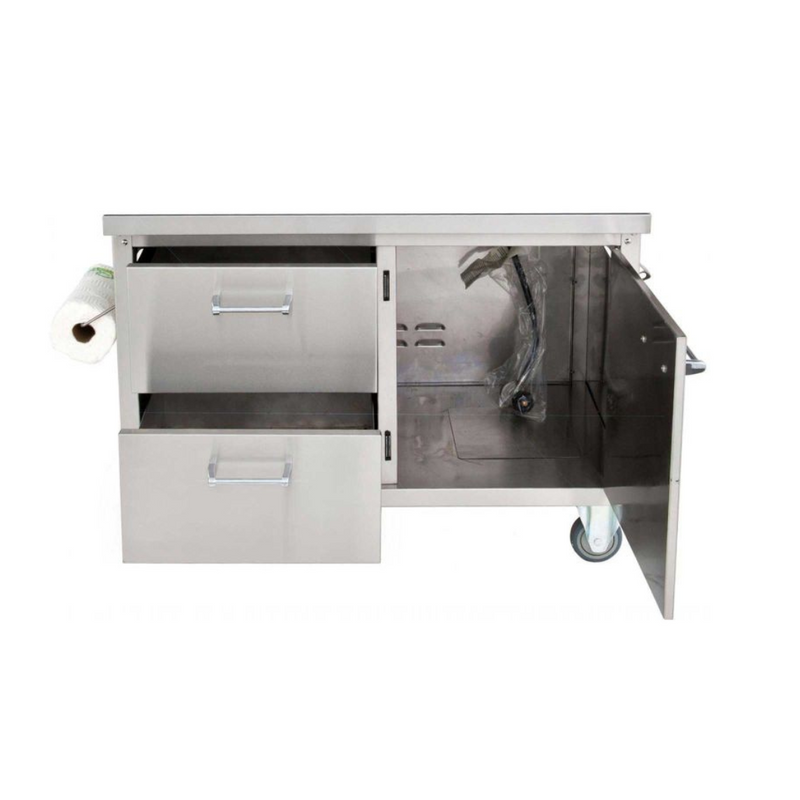 Lion 40-Inch Stainless Steel Grill Cart With Access Doors for L90000 (BBQ Grill not included