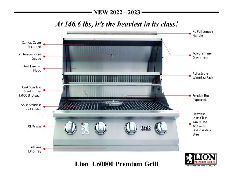 Lion 32-Inch Stainless Steel Free Standing Grill - L60000