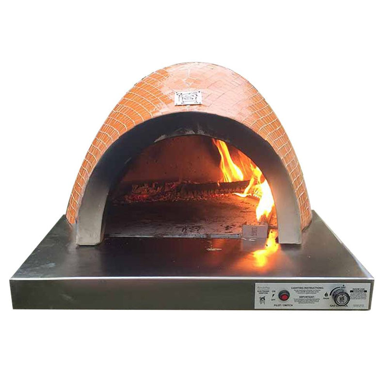 HPC Villa Built-In Hybrid Gas/Wood Fueled Mosaic Tile Pizza Oven