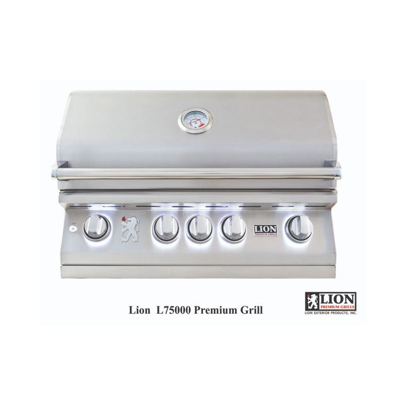 Lion Commercial Q 8 3/4-Foot BBQ Island With Gas Grill, Side Burner, Sink & Refrigerator