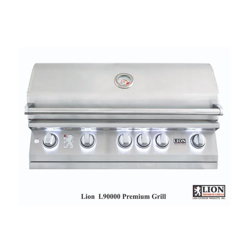 Lion Commercial Q 8 3/4-Foot BBQ Island With Gas Grill, Side Burner, Sink & Refrigerator
