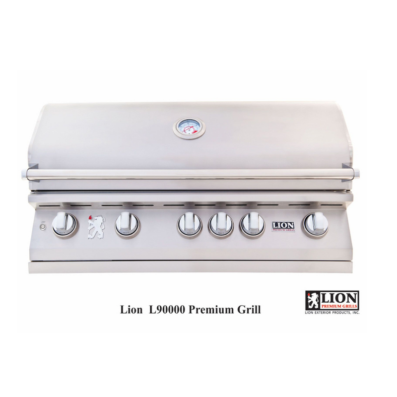 Lion Commercial Q 8 3/4-Foot BBQ Island With Gas Grill, Side Burner, Sink & Refrigerator