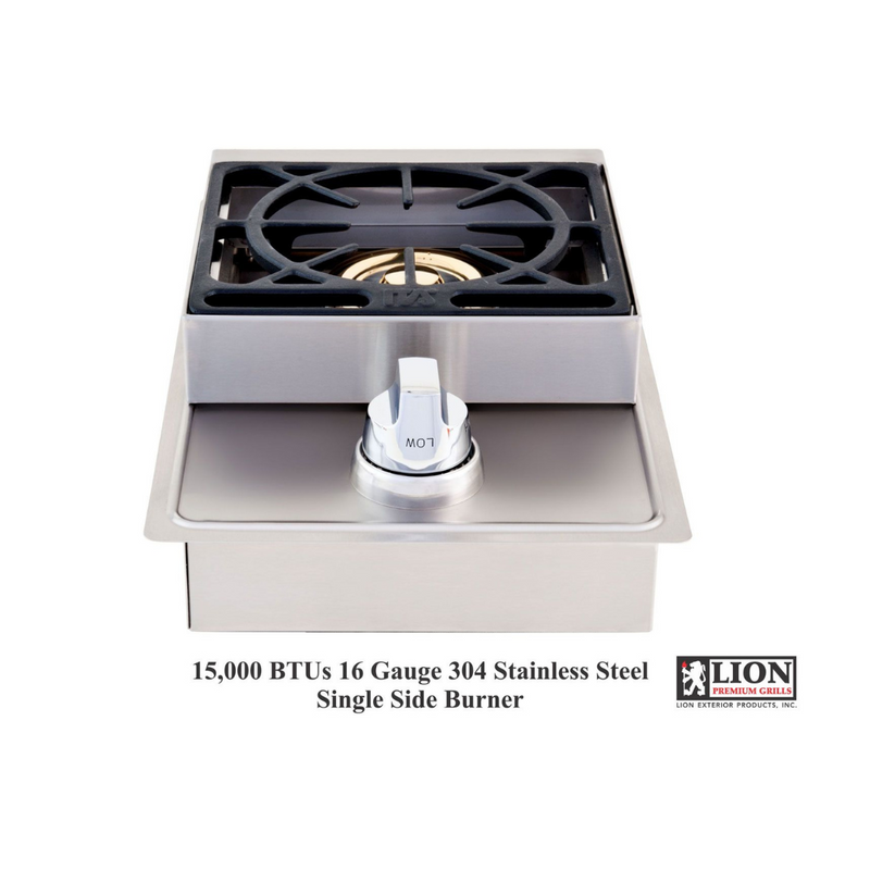 Lion Commercial Q 8 3/4-Foot BBQ Island With Gas Grill, Side Burner, Sink & Refrigerator