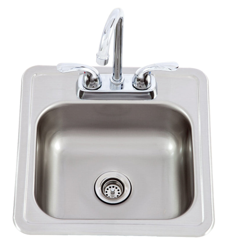Lion 15" X 15" Outdoor Stainless Steel Sink With Hot/Cold Faucet