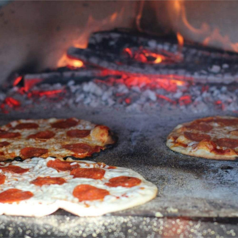 HPC Forno Hybrid Gas/Wood Fueled Mosaic Tile Pizza Oven on Wheeled Cart